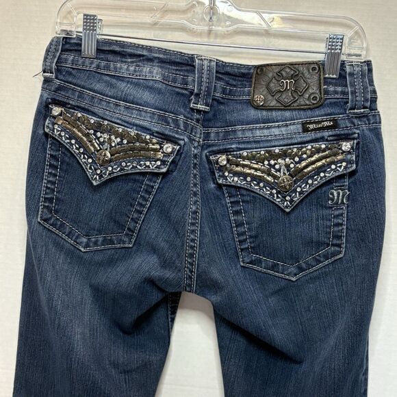 Miss Me Jeans JP5489B2 Boot Cut Distressed Size 29 Color DK131 Y2K Embroidered - Picture 5 of 12